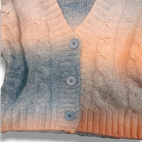 ARDENE - Knitted Pink & Blue Pastel Striped Button Up Cardigan Pastel Goth XS - Picture 5 of 9